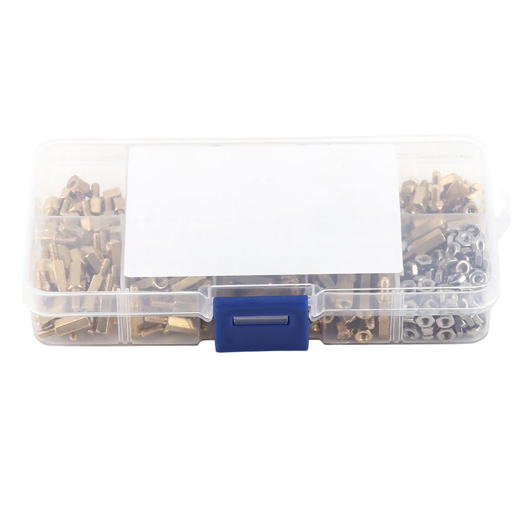 360pcs M2.5 Brass Male Female Standoff and Stainless Steel Hex Nuts Assortment In Box