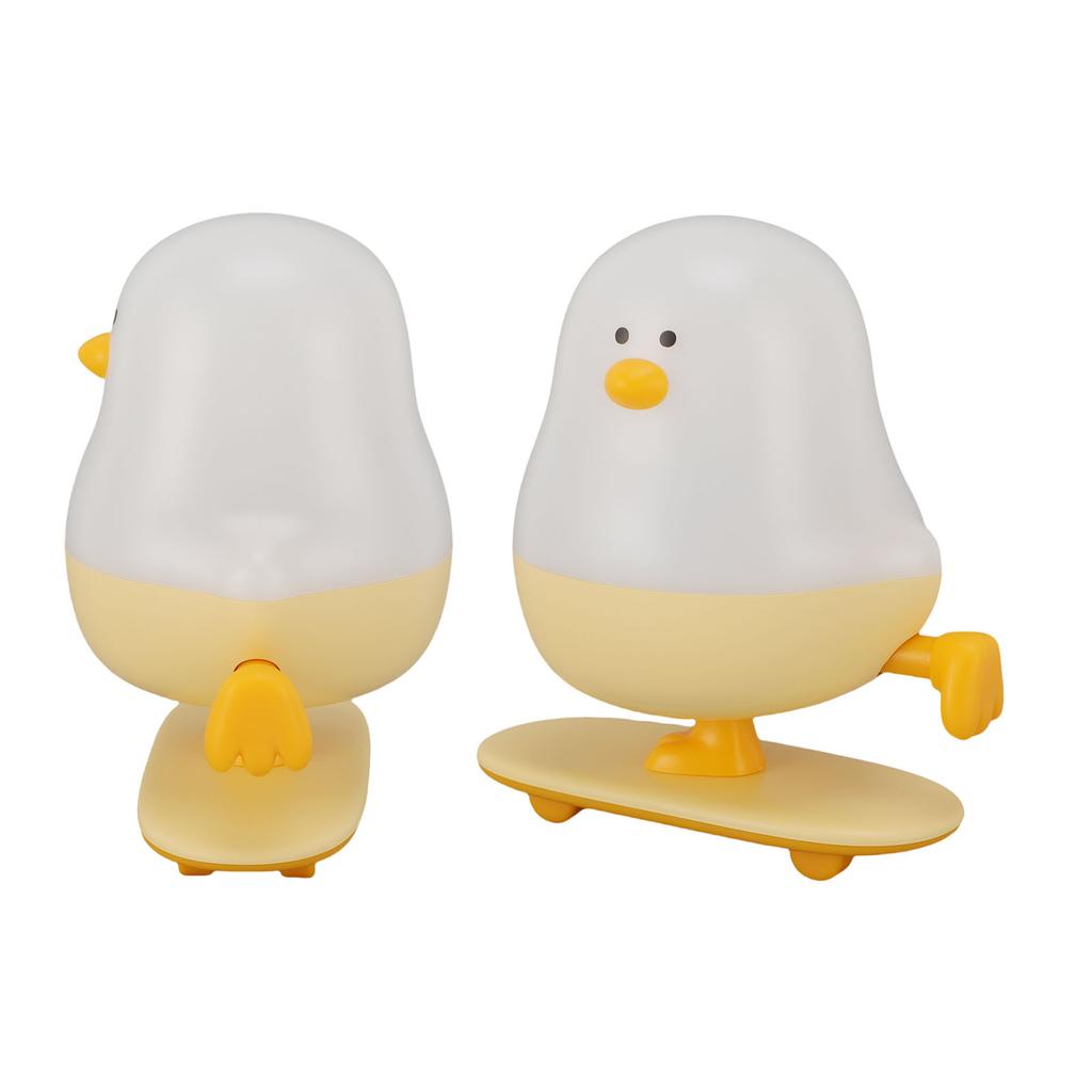 Cute Skateboard Chicken Night Light Warm White Stepless Dimmable USB Rechargeable LED Bedside Lamp for Bedroom