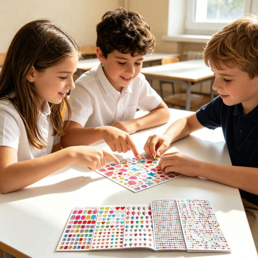 Various Patterns Acrylic Stickers Self Adhesive Rhinestone Sticker Children's Stationery