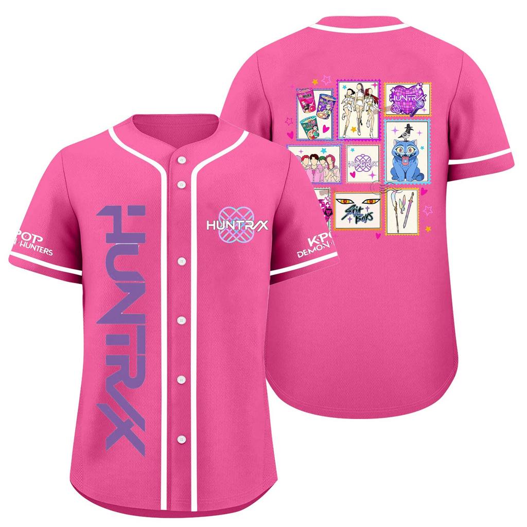 Children's Casual Cartoon Print Short-sleeved Baseball Jerseys Children's Sportswear Top