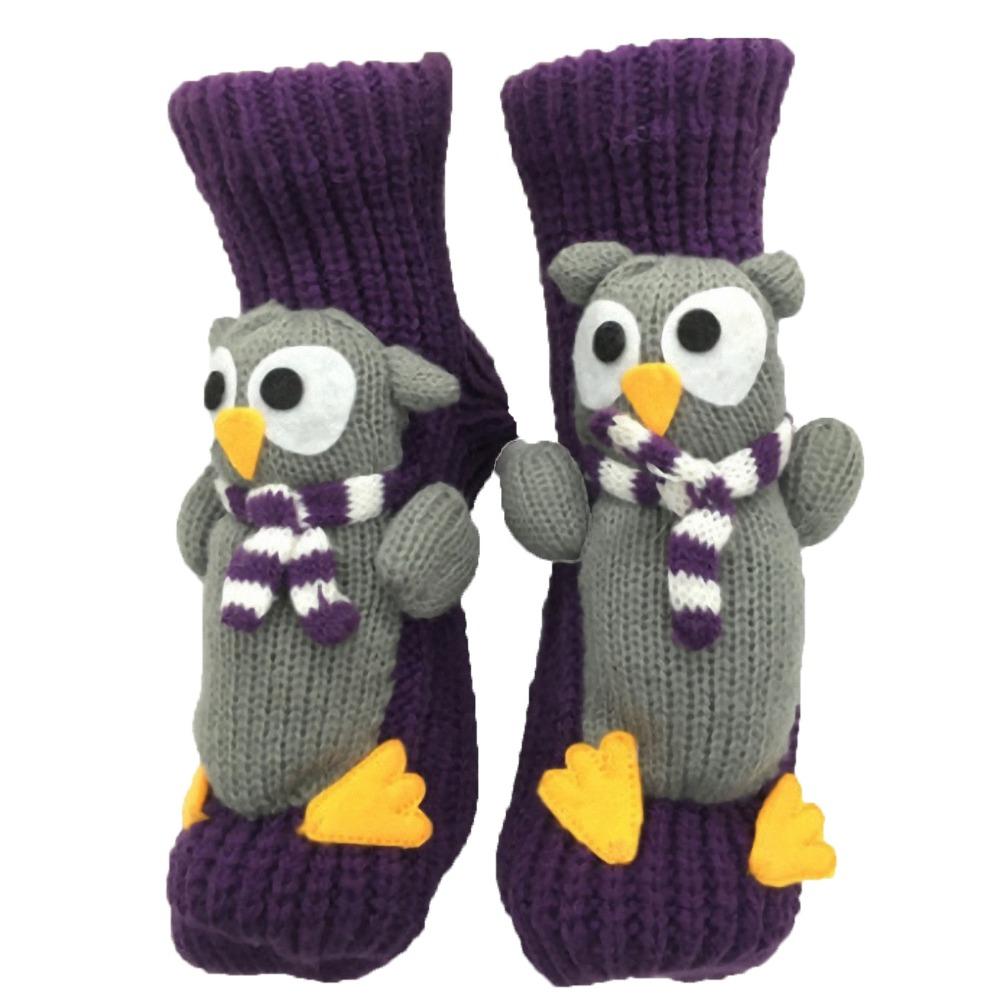 3D Knit Animal Socks Hand Crocheted Double Layer Novelty Floor Socks Anti-Sweat Breathable Winter Socks Christmas Gifts