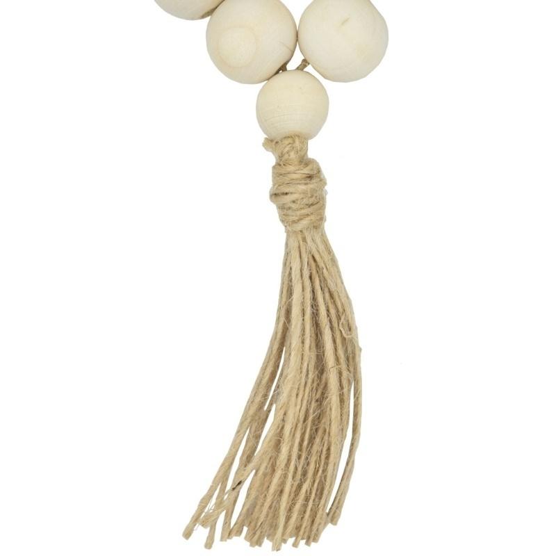 4Pcs Natural Wooden Bead Napkin Rings for Weddings Home Decor
