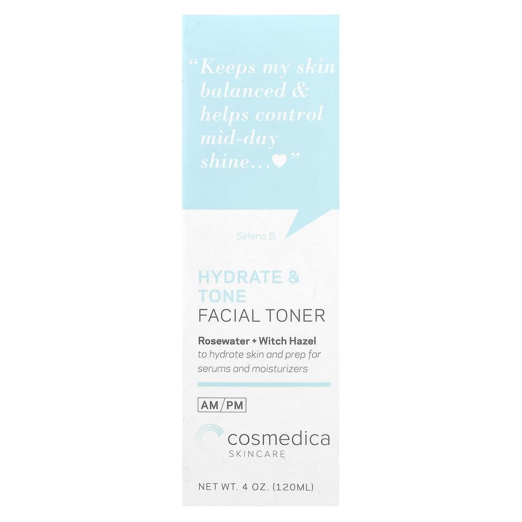 Hydrate & Tone Facial Toner, Rosewater + Witch Hazel, 120Ml(4Oz)