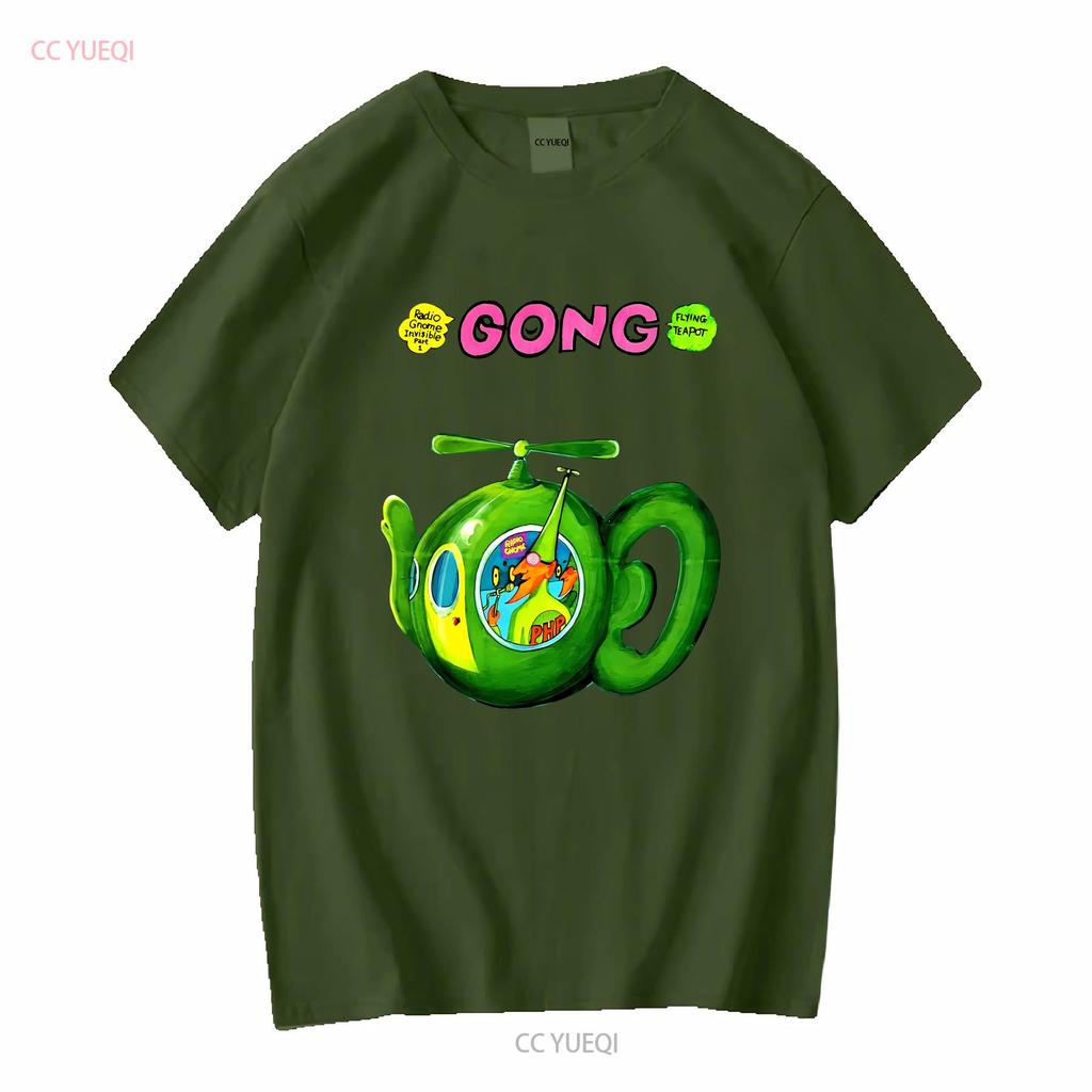 Gong Rock Band Daevid Allen T Shirt Flying Teapot Didier Malherbe Pip Pyle long sleeves vintage Washed Casual Comfortable homme