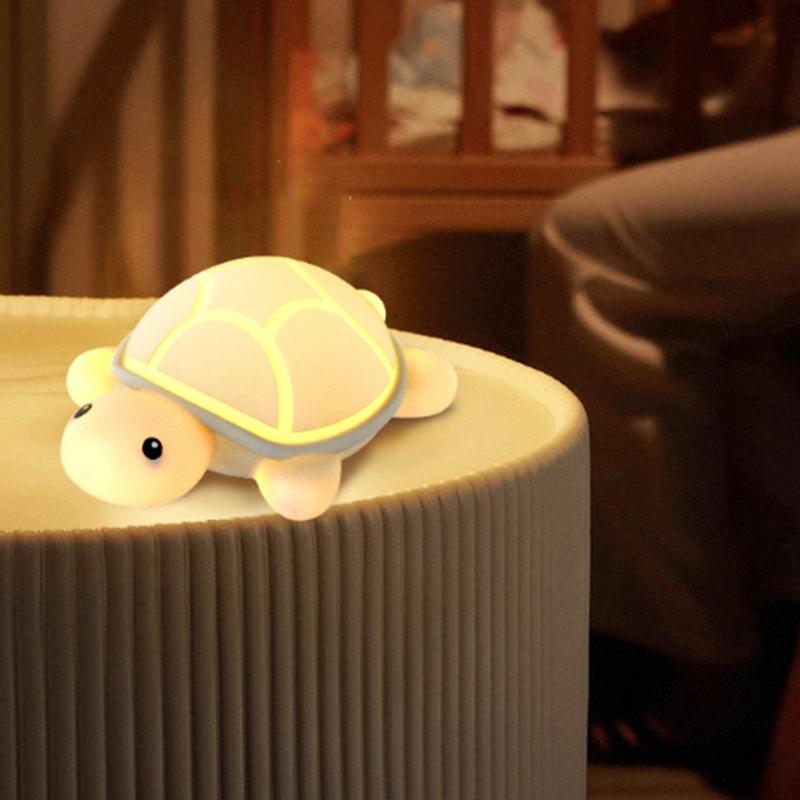Novelty Turtle Silicone Night Light Colorful Baby Nursery Sleeping Nightlights For Kids Beside Table Lamp For Room Decor