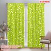 2pcs,2D Plane Printing Popular Curtain Panels Green Leafy Abstract Versatile 100% Polyester (without Rod) Decorations For Home