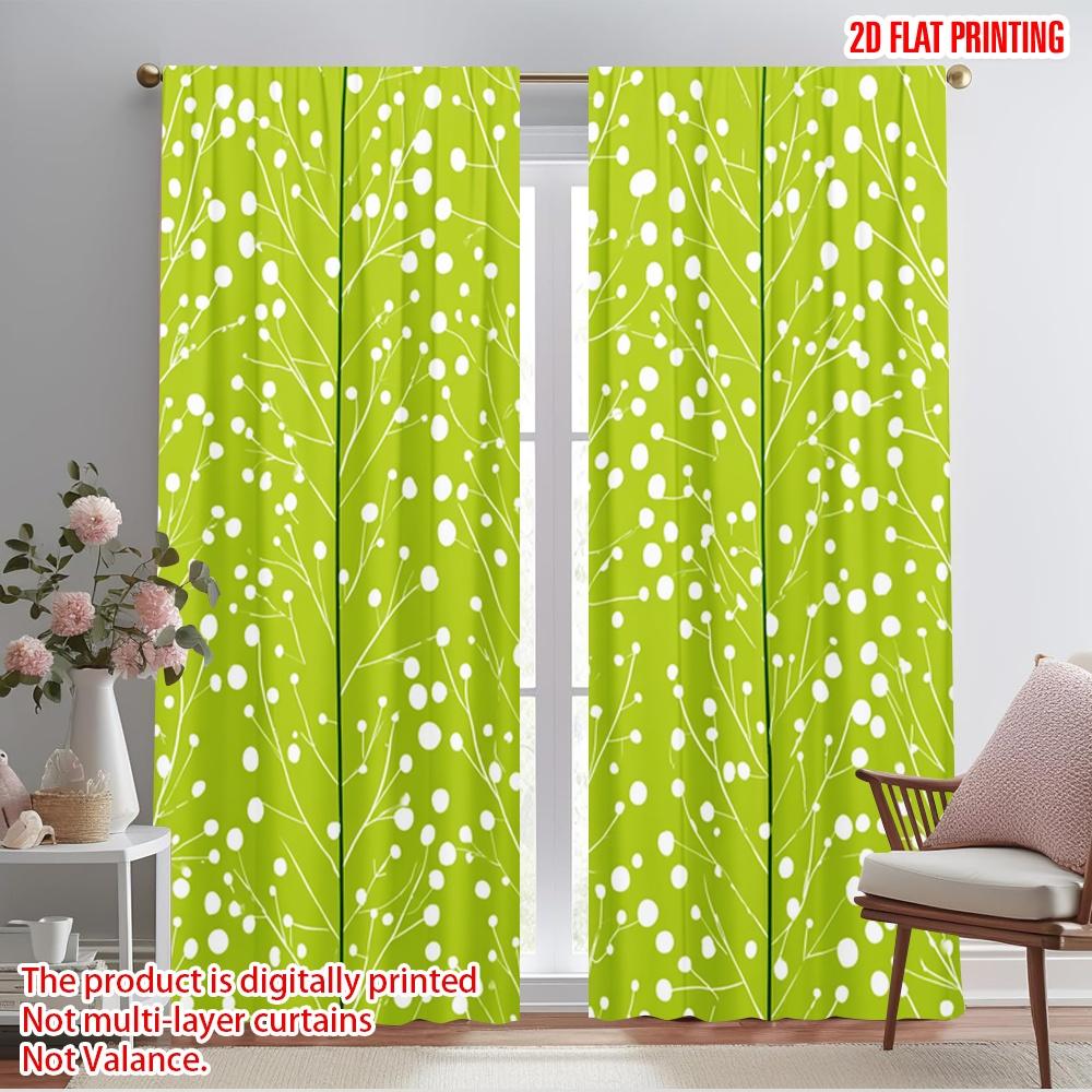 

2pcs,2D plane printing Popular Curtain Panels Green Leafy Abstract Versatile 100% Polyester (without rod) Decorations For Home 52.50×116.00 CM 2pcs