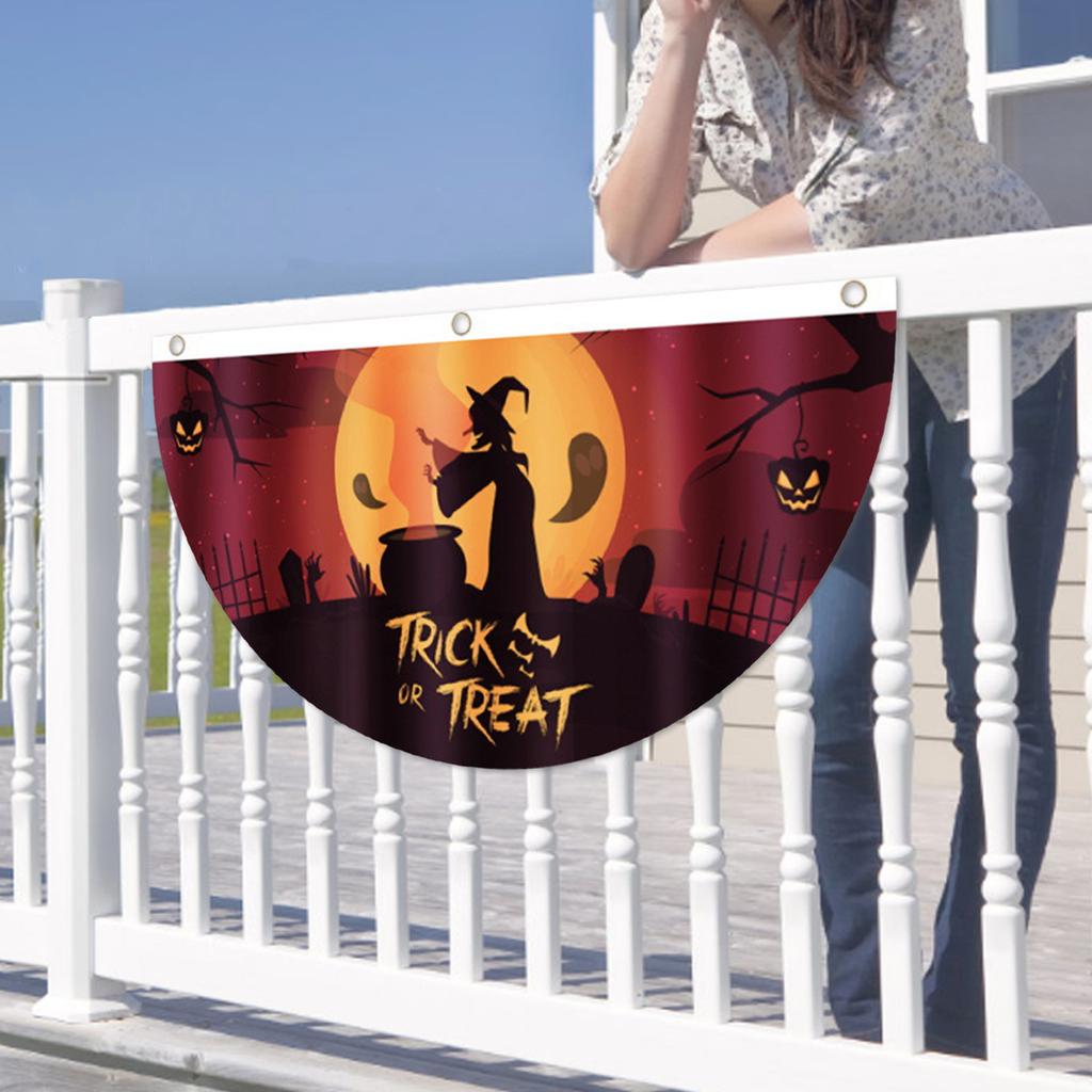 Decoratiuni de Halloween Elemente pentru gard pentru curte in aer liber Gard Pandantiv Fan Drapel Decorat