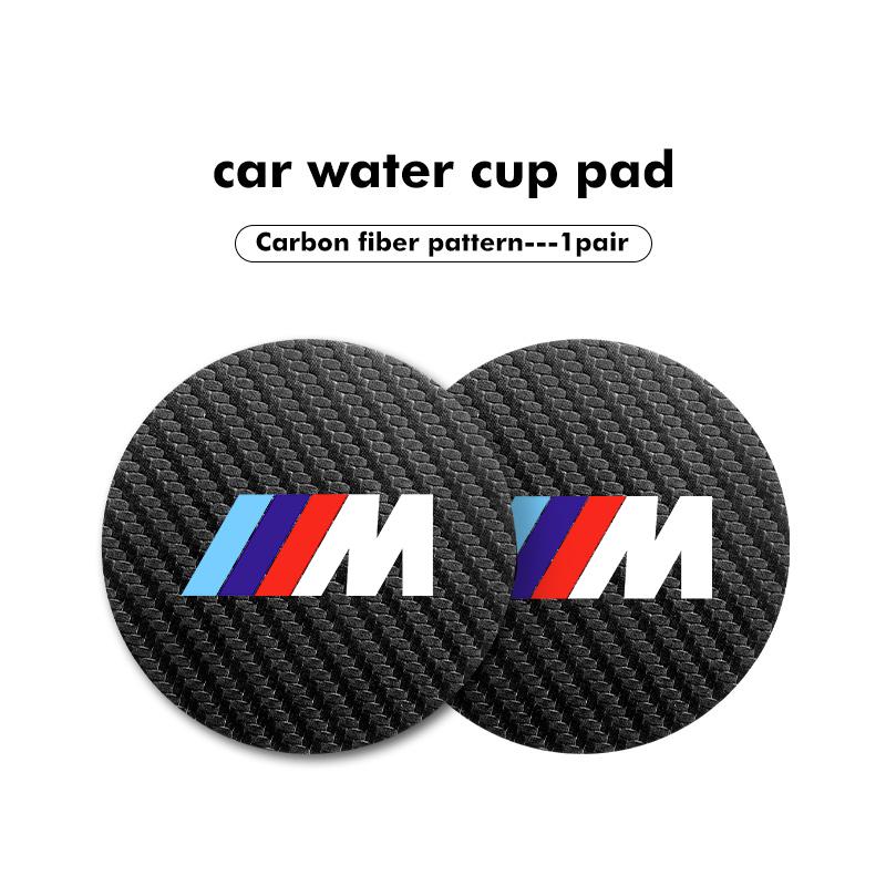 2pcs Car Coaster Water Cup Holder Anti-Slip Pads Accessories For BMW 1 3 5 7 Series M F01 F20 F10 F13 E52 E53 E60 E93