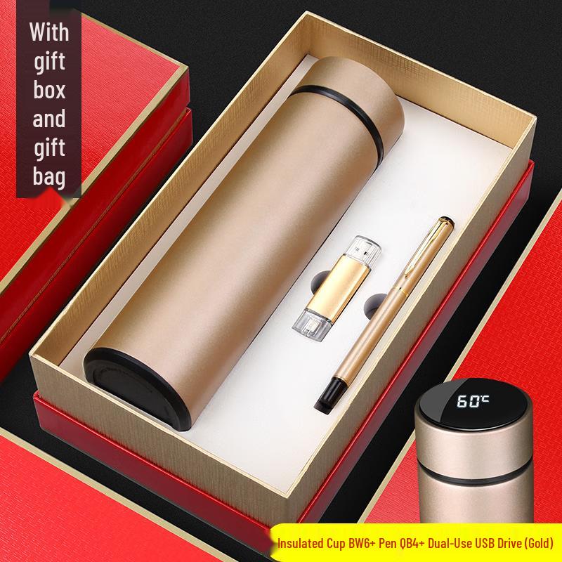 Zhiyue Digital Thermos Gift Set with Pen & USB Drive