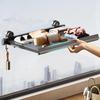 Clothes Rack with Suction Cup, Towel Holder for Bathroom, Space-saving Drying Net