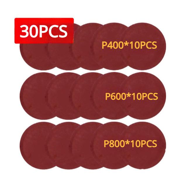 30pcs/Set 5Inch 125mm Round Hook and Loop Sandpaper Woodworking Metal Grinding Disc Abrasive Polishing Tool For Polishing