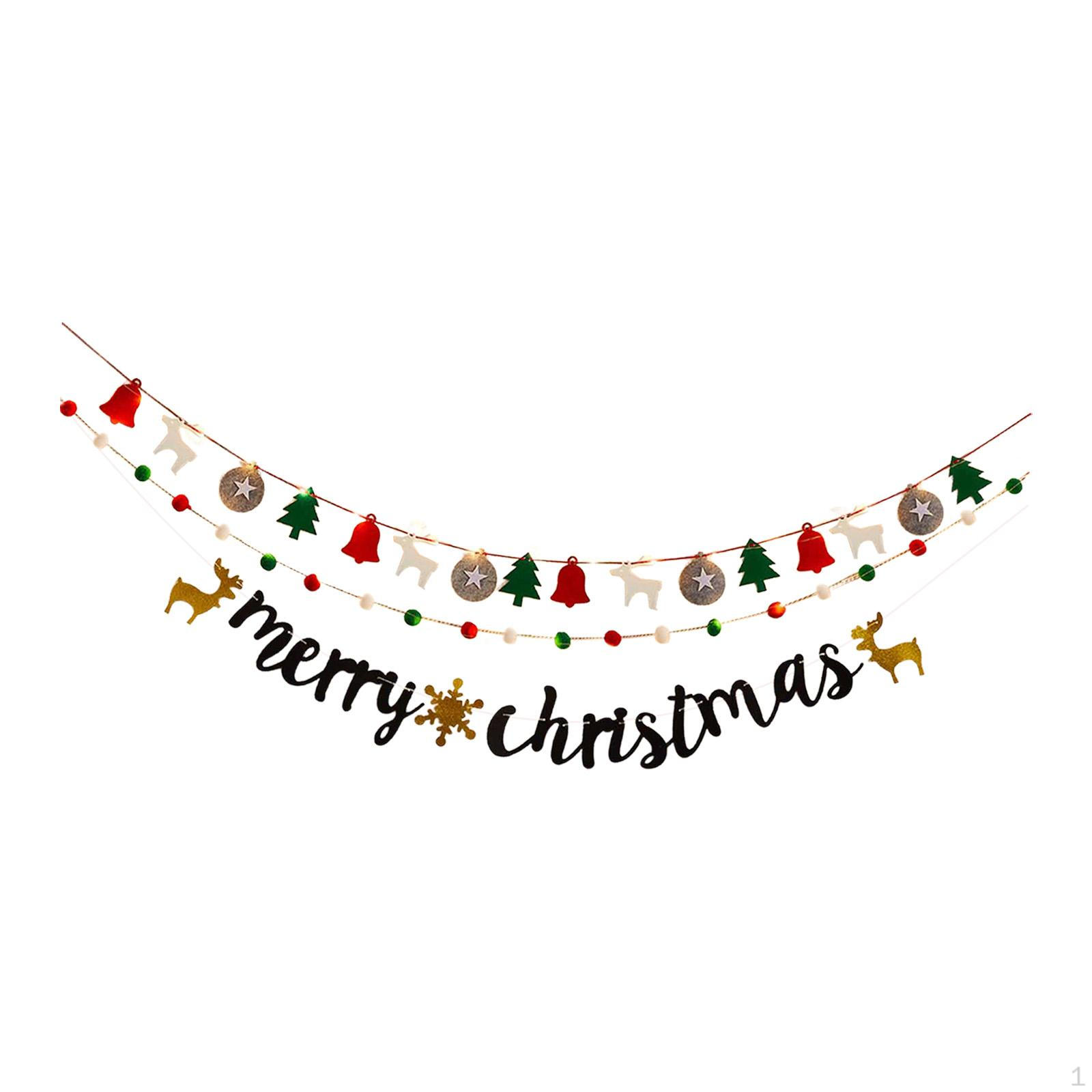 

Christmas Banner Garland String Light Fairy Lamp Versatile Lighting Easy to Use DIY Xmas Night Style A