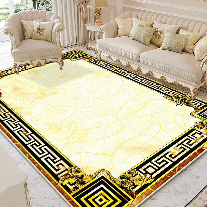 Luxury Gold Living Room Carpet Large Area Decoration Home Bedroom Bedside Rugs High-grade Sofa Side Non-slip Plush Floor Mats