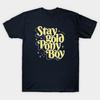 Men Black Print T-shirt Stay Gold Ponyboy No-Cut Transfer Paper Print Cotton Tshirt