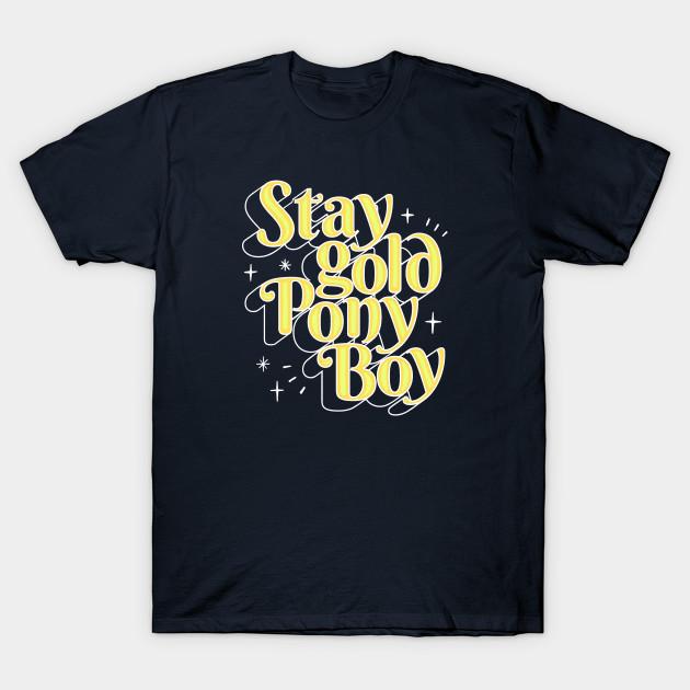 

Men Black Print T-shirt Stay Gold Ponyboy No-Cut Transfer Paper Print Cotton Tshirt 3XL Темно-синій
