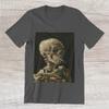 Skull of a Skeleton with Burning Cigarette T-Shirt Vincent Van Gogh Painting Tee