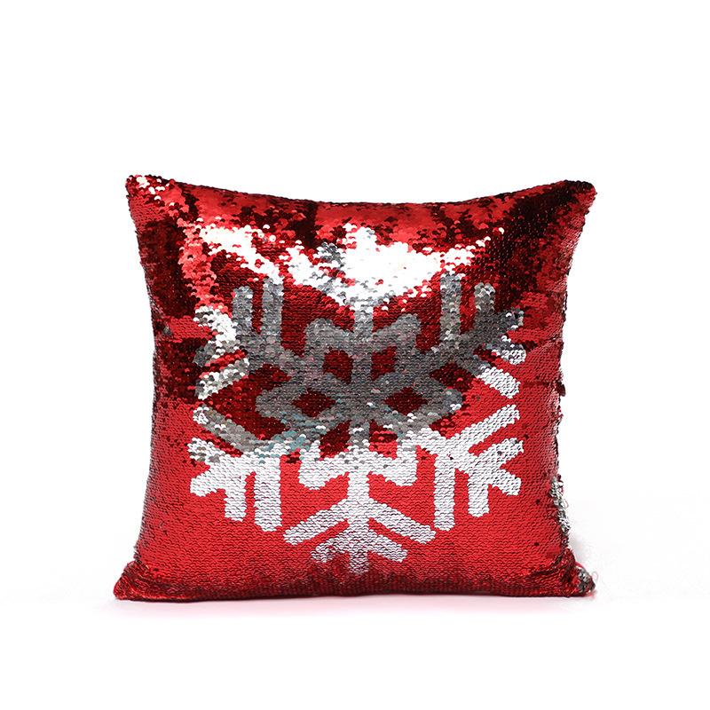 Country Christmas Sequin Pillowcase Single-sided Car Sofa Pillowcase Creative Pillowcase