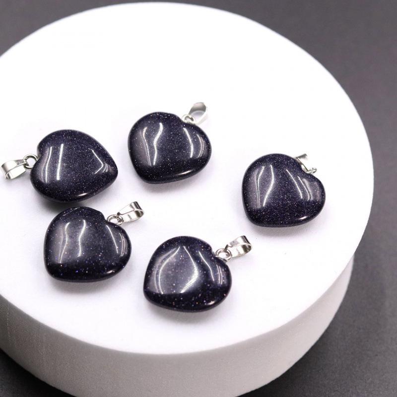 Amethyst & Achat Herz Halskette: Natürlicher Stein 20mm Anhänger Schlüsselanhänger Zubehör