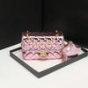 Summer Fashion and Fashionable Small Fragrance Diamond Chain Bag for Women with Glossy Cool Design One Shoulder Crossbody Small Square Bag