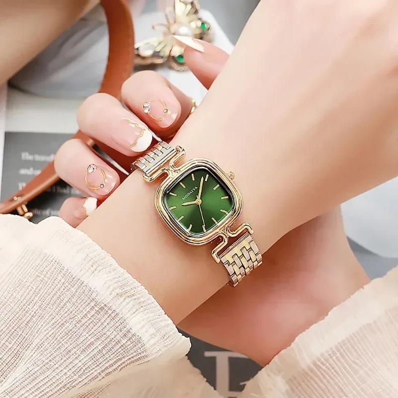 Retro Fashion Ladies Quartz Wristwatches New Square Stainless Steel Band Quartz Watch Woman Student Reloj Mujer Relogio Feminino
