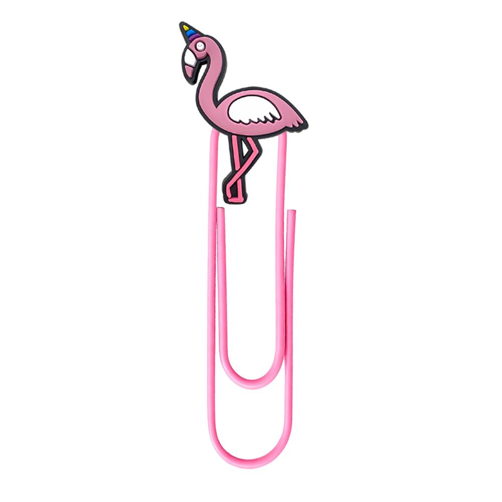 Bunter Flamingo Lesezeichen & Büroklammer Schmuck - Niedliches DIY Metall Schreibwaren Geschenk