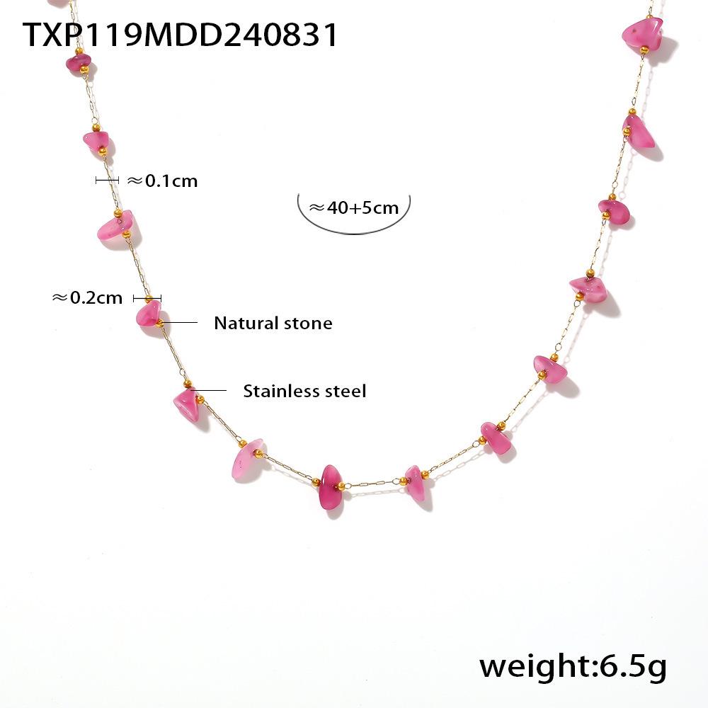 Bohemian Pink Stone Luxury Choker & Bracelet Set for Women