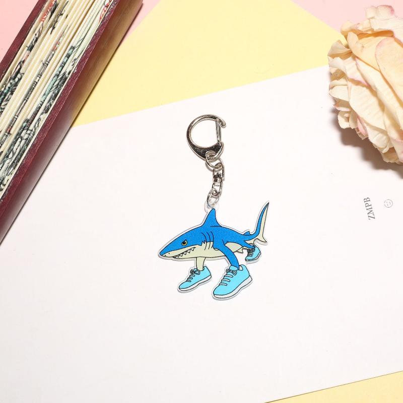 

New Italian Brainrot Keychain Tung Tung Tung Sahur Tralalero Tralala Acrylic Keyrings Pendants Kawaii Backpack Decor Gift