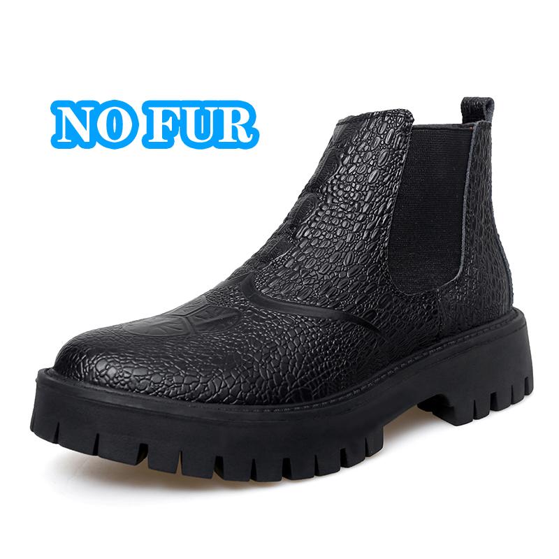 New Thick Bottom Chelsea Boots for Men Fashion Brand Ankle Boots Comfortable Genuine Leather Man Motorcycle Boots High Top Shoes