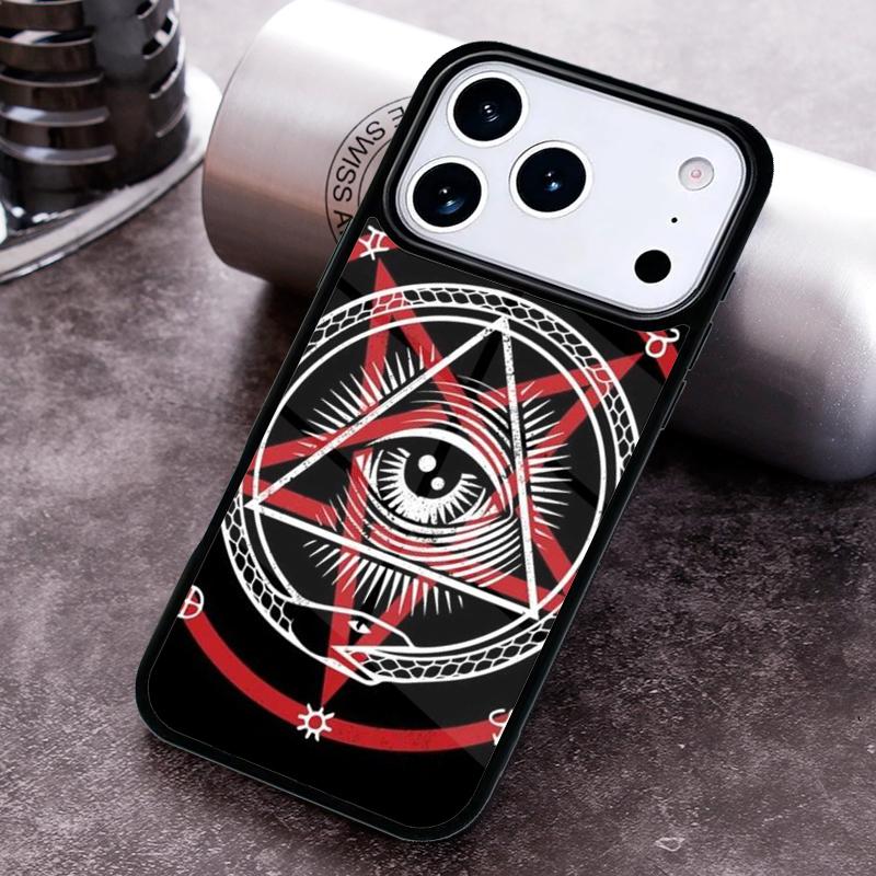 Distressed-Pentagram-Eye Phone Case For iPhone 17 16 15 14 13 12 11 Pro Max Plus 17Air Soft Silicone Cover