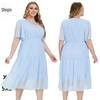 2026 Plus Size V-neck Short Sleeve Sequin Embroidery Bridesmaid Banquet Dress for Spring/Summer (European/American Style)