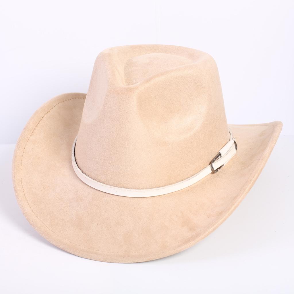 Popular European and American classic suede western cowboy hat men's and women's fashion LO style peach heart cowboy hat