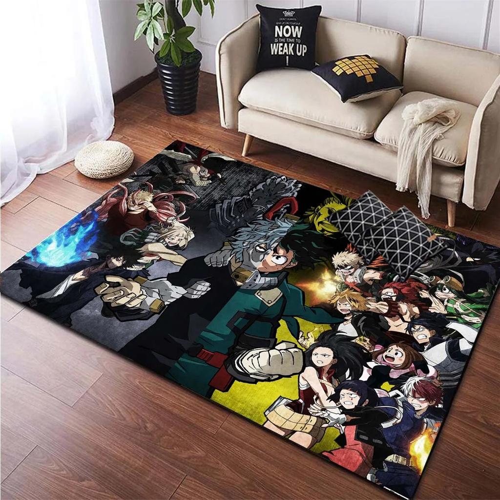 Japanese Anime Cartoon My Hero Academia Large Area Rug for Living Room Bedroom Dorm Floor Mats Doormats