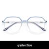 Gradient Blue Glasses: Myopic Women's Prescription, Anti-Blue Light, Face Slimming, Stylish Frames, Expert Fitting.