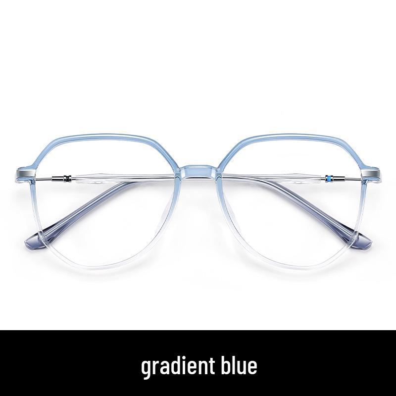 Gradient Blue Glasses: Myopic Women's Prescription, Anti-Blue Light, Face Slimming, Stylish Frames, Expert Fitting.
