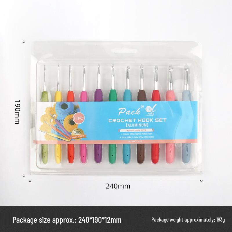 Colorful Metal Crochet Hook with Plastic Handle for DIY Knitting