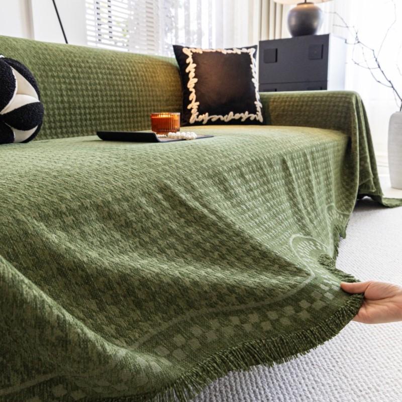 All-Season Universal Minimalist Modern Anti-Cat Scratch Non-Slip Washable Couch Cover Soft Mats  Chenille Sofa Throw Cover