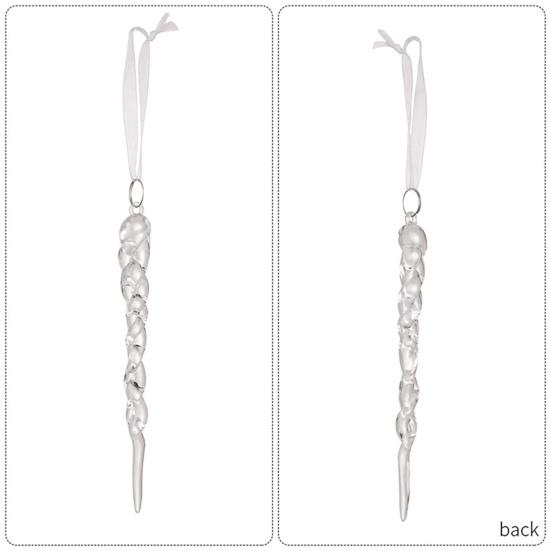 Crystal Christmas Ornaments for Tree Clear Acrylic Snowflake Icicle Ornaments with Drop Pendants for Winter Wonderland Chandelier Xmas Tree Decor