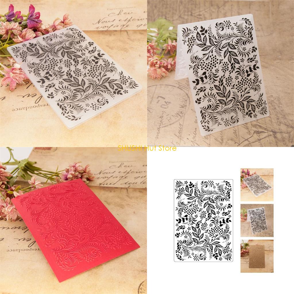 Paper Embossing Folder Flower Leaf Pattern Embossing Stencils Textured Scrapbooking Templates for Kid Craft Card Making D57B