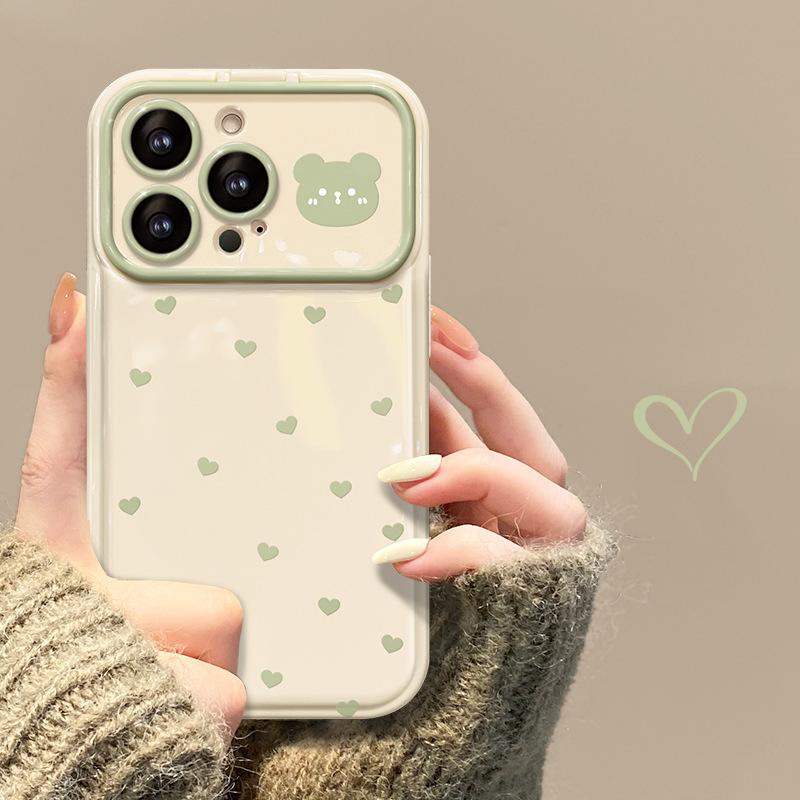 Applicable To Apple 15promax Mobile Phone Case IPhone 13/14 Full Screen Love 11/12 Silicone I Flip Mirror X