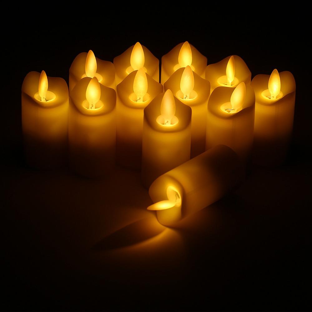 With Base Electric Candle Warm Yellow Lighting Votive Candle Realistic LED Candles  Flame-Free