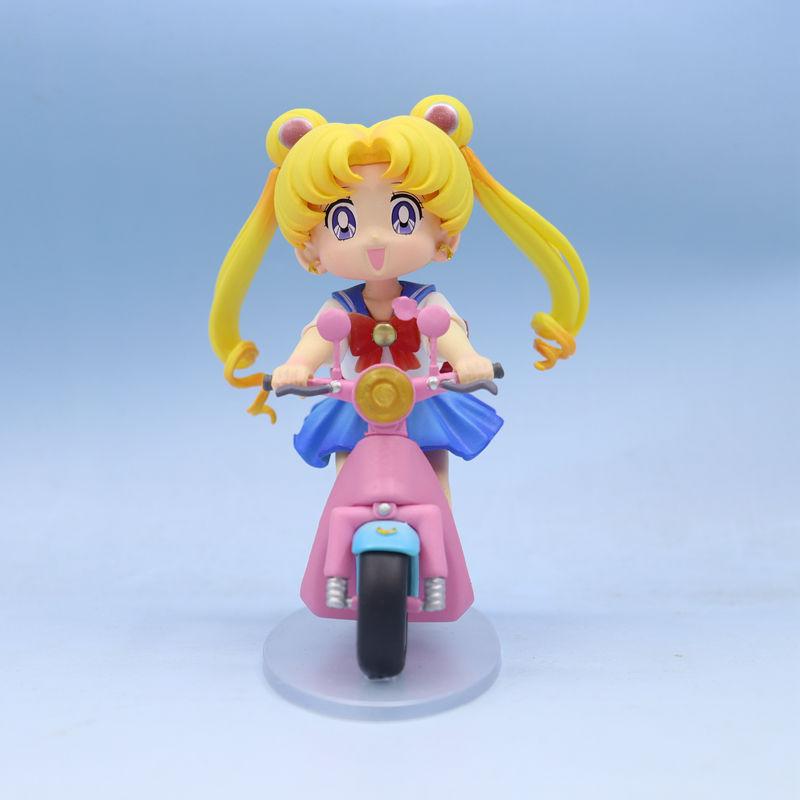 

13cm Sailor Moon Anime Figure Version Tsukino Usagi Ride Bike Figurine Collection Desktop Decor Ornament Doll Kids Toy Gift Q A Kid Friendly With Box