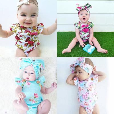 Set Body Floreale e Copricapo per Bambina 100 Giorni