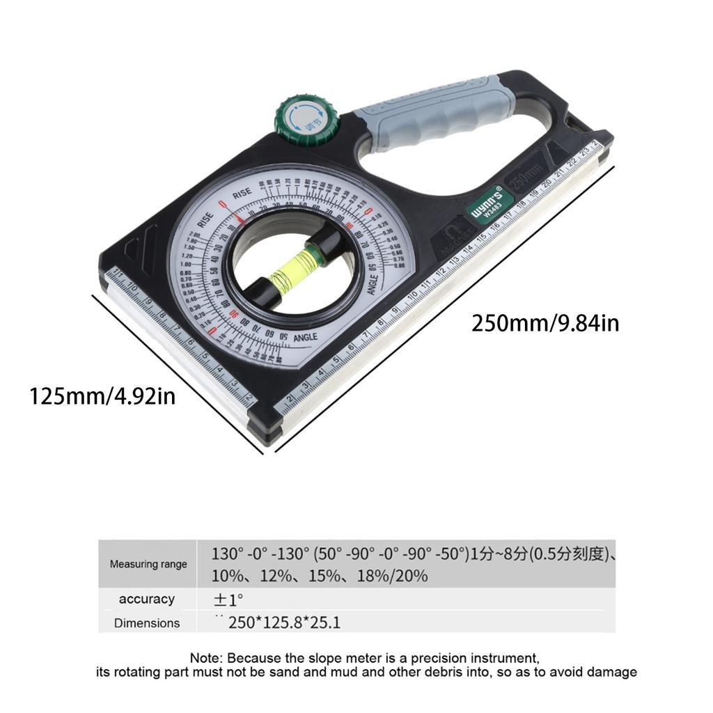Engineering Inclinometer, Universal Slope Measuring Ruler Multifunction Angle Meter Gauge Measuring Instrument