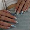 Le Fan 3D Flower Almond-Shaped Wearable Nails In Short Length