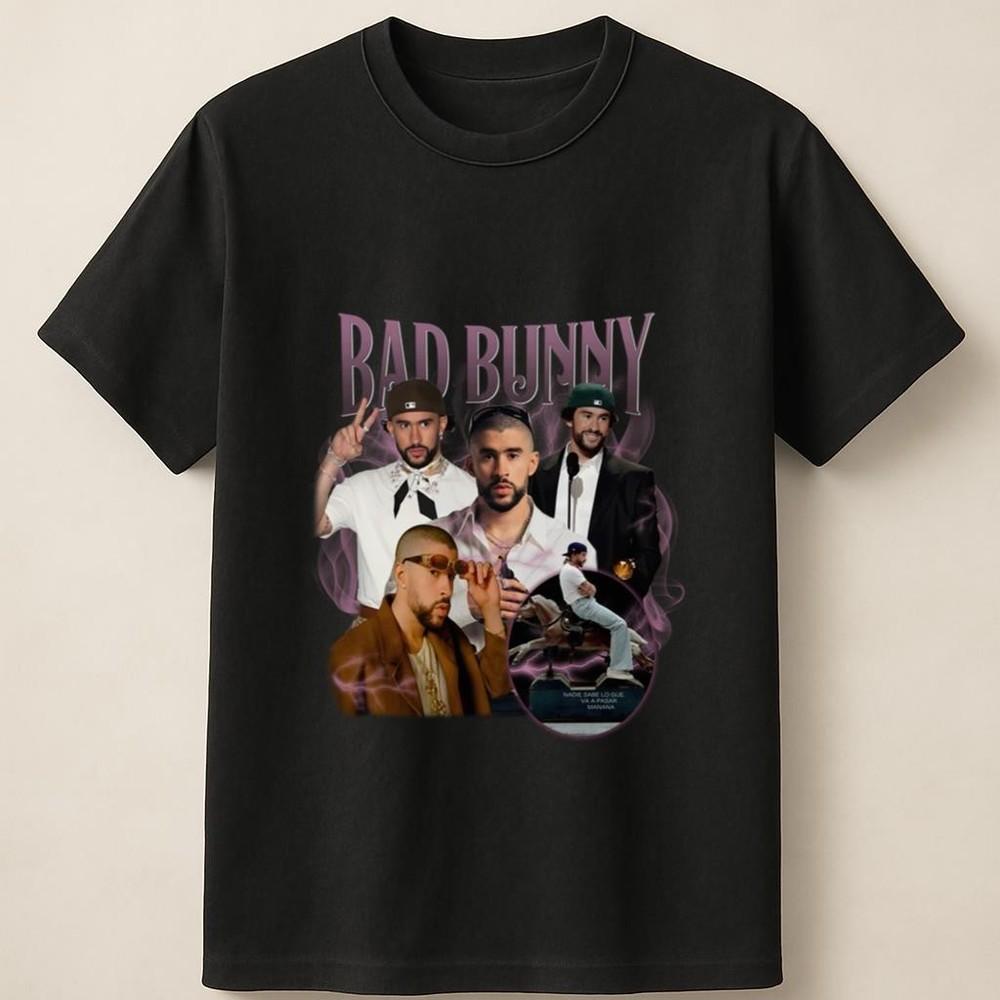 

Bad Bunny With Graphic Tribute To Latin Trap Icon Unisex T Shirt Unisex T-Shirt L