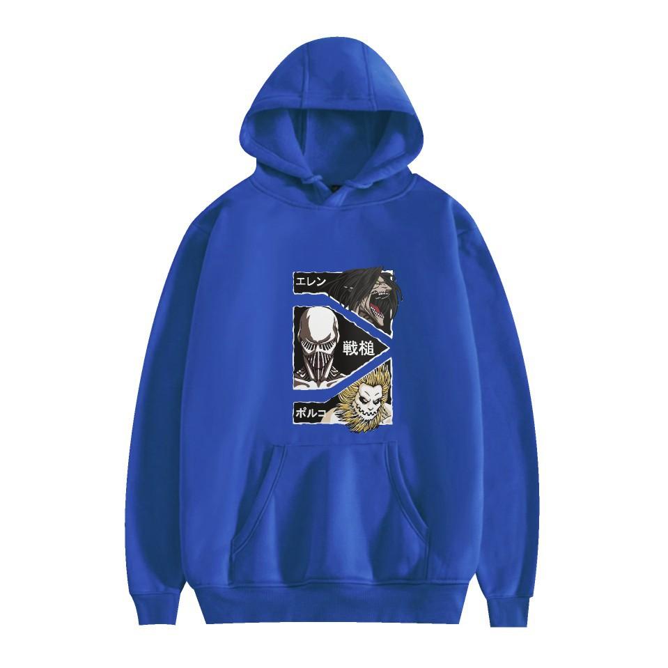 

Unisex Attack on Titan Anime Hoodie Sweatshirt Cartoon Printed Streetwear Hoodies for Couples Men Women XXS синій