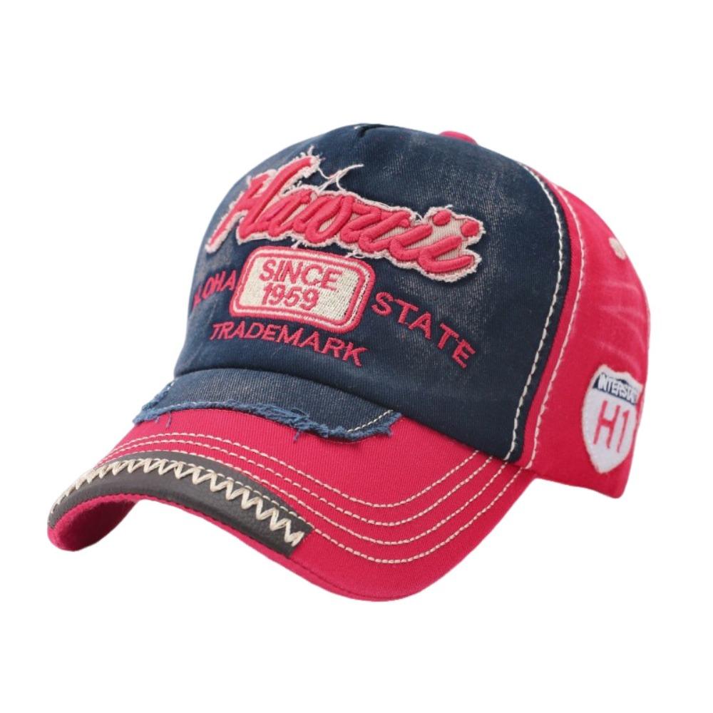 Vintage Embroidery Hip-Hop Alphabet Lettering Baseball Cap New Unisex Sunshade Color Breathable Trendy Fashionable Washed Cotton Sun Hat Streetwear