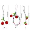 Fashion Beaded Cherry Phone Charm Straps Car Keys Hanging Pendants Y2K Style Bag Decoration Lanyard Purse Accessories