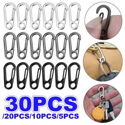 30 PCS Boucles Fermoir Mousqueton Porte-clés Mousquetons Équipement EDC Crochet Mini SF Camping en Plein Air Randonnée Boucles Crochets à Ressort Mousquetons en Alliage